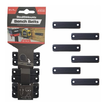 Opciones Bench Belt Universal Utility Tool Holster Clip, Black, 6PK OP3856780